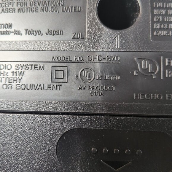 Sony CFD-S70 Boombox CD Radio Cassette Recorder Corder Black Portable FM Player - Picture 10 of 13